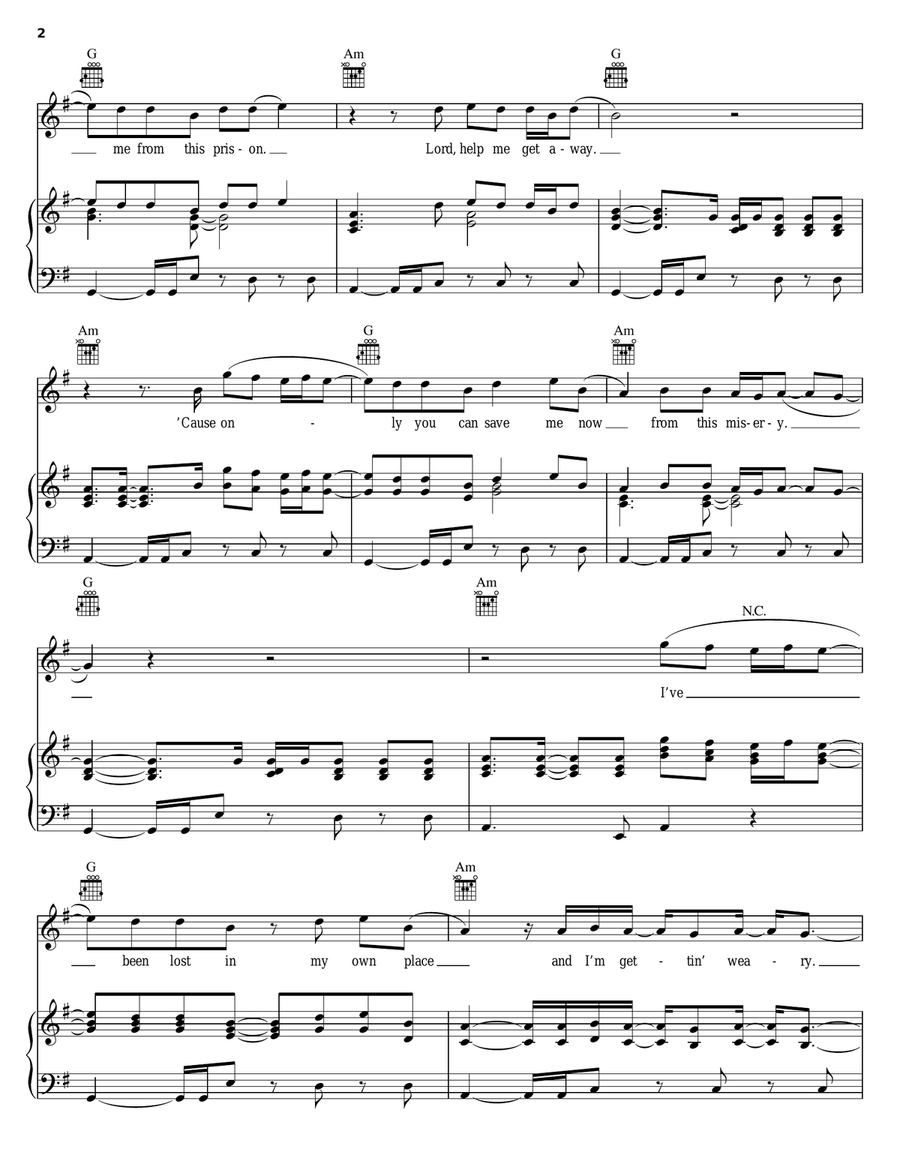 Heaven Piano, Vocal, Guitar scores gallery preview page 2