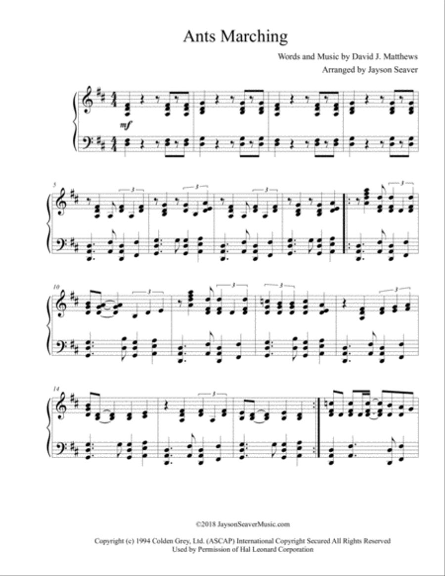 Ants Marching Piano Solo scores gallery preview page 2
