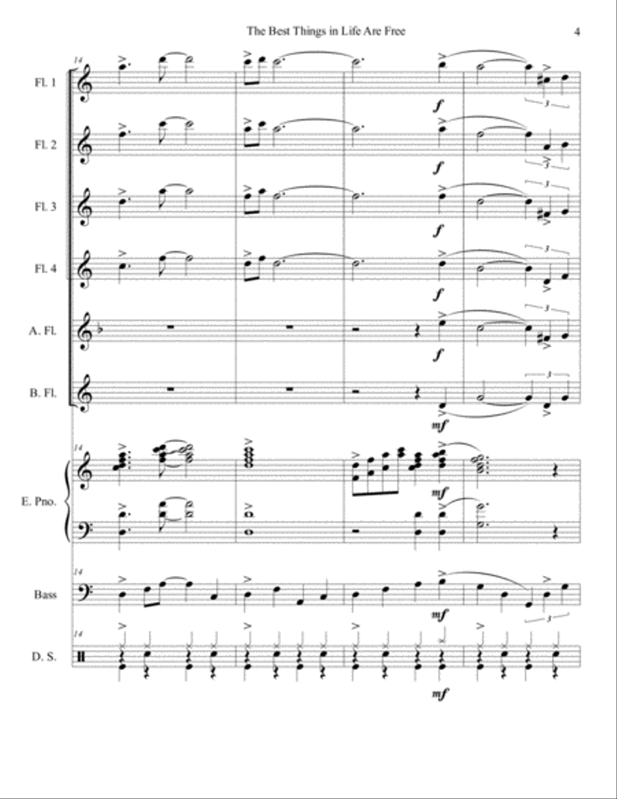 The Best Things In Life Are Free Woodwind Ensemble scores gallery preview page 4