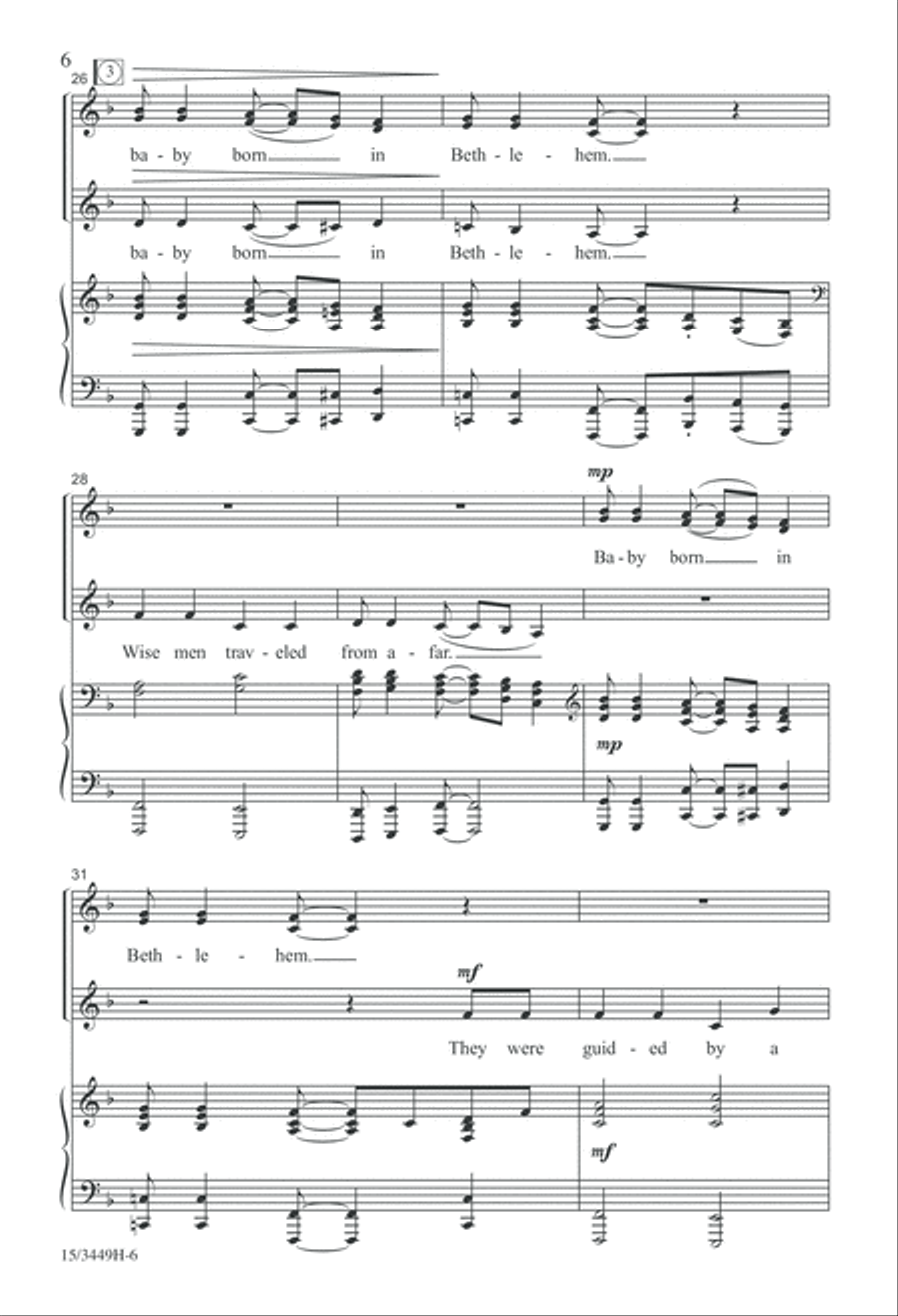 Baby Born in Bethlehem Baby Born in Bethlehem SSA scores gallery preview page 6