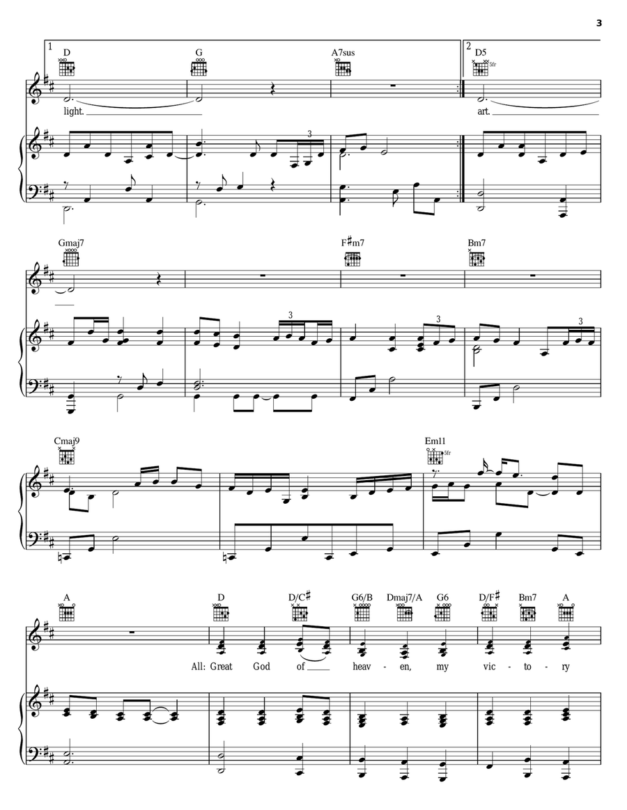 Be Thou My Vision Piano, Vocal, Guitar scores gallery preview page 3