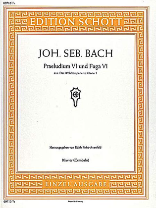 Book cover for Prelude Vi And Fugue Vi D Minor BWV 851
