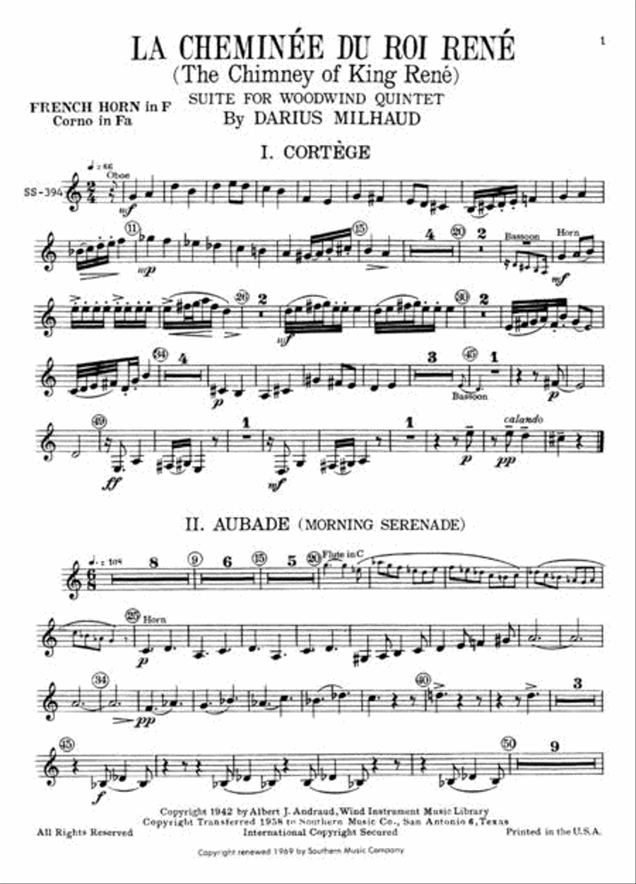 Chimney of King Rene (La Cheminee Du Roi Rene) Woodwind Quintet scores gallery preview page 6