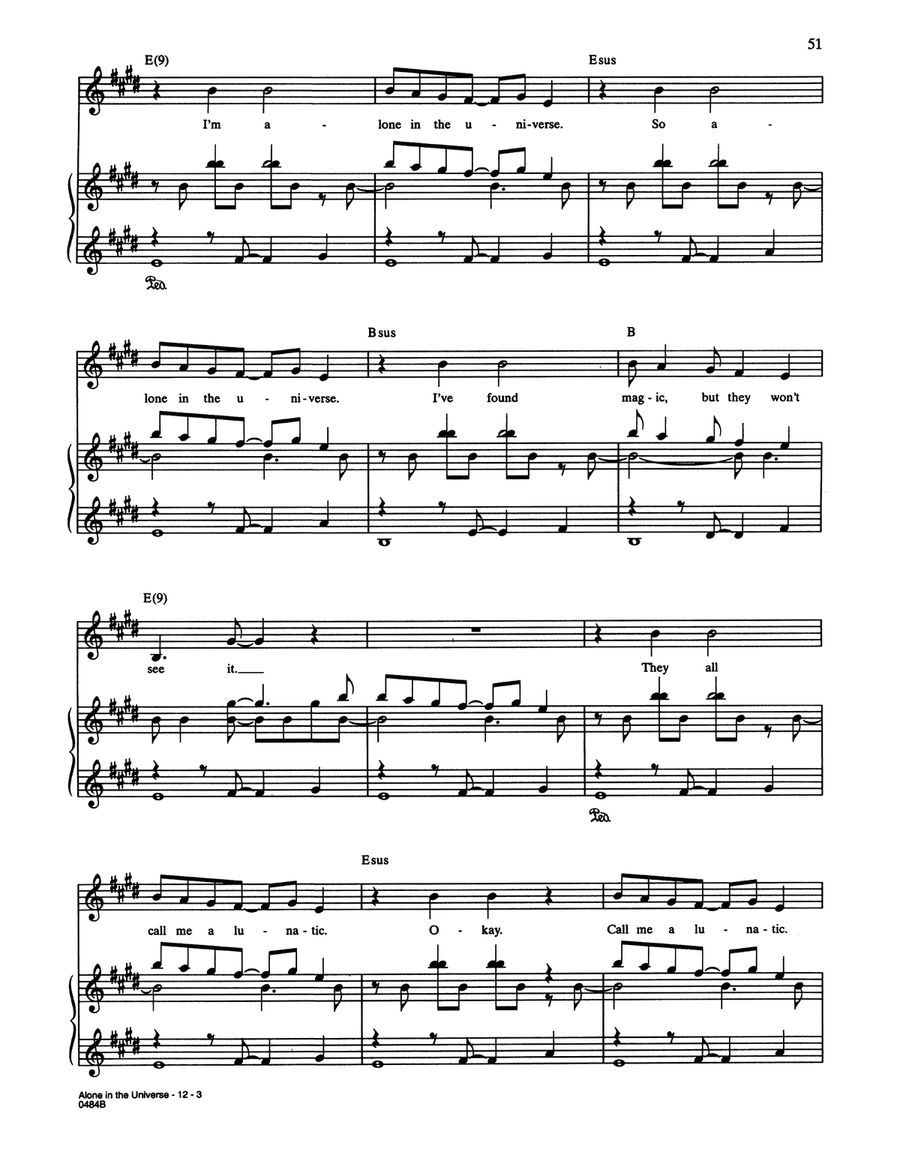 Alone In The Universe (from Seussical The Musical) Piano, Vocal scores gallery preview page 3