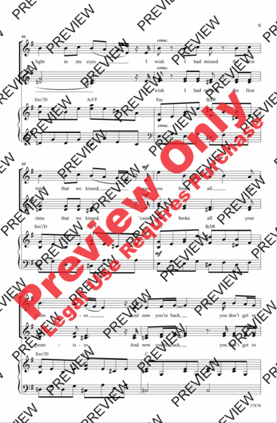 Jar of Hearts Women's Choir scores gallery preview page 9
