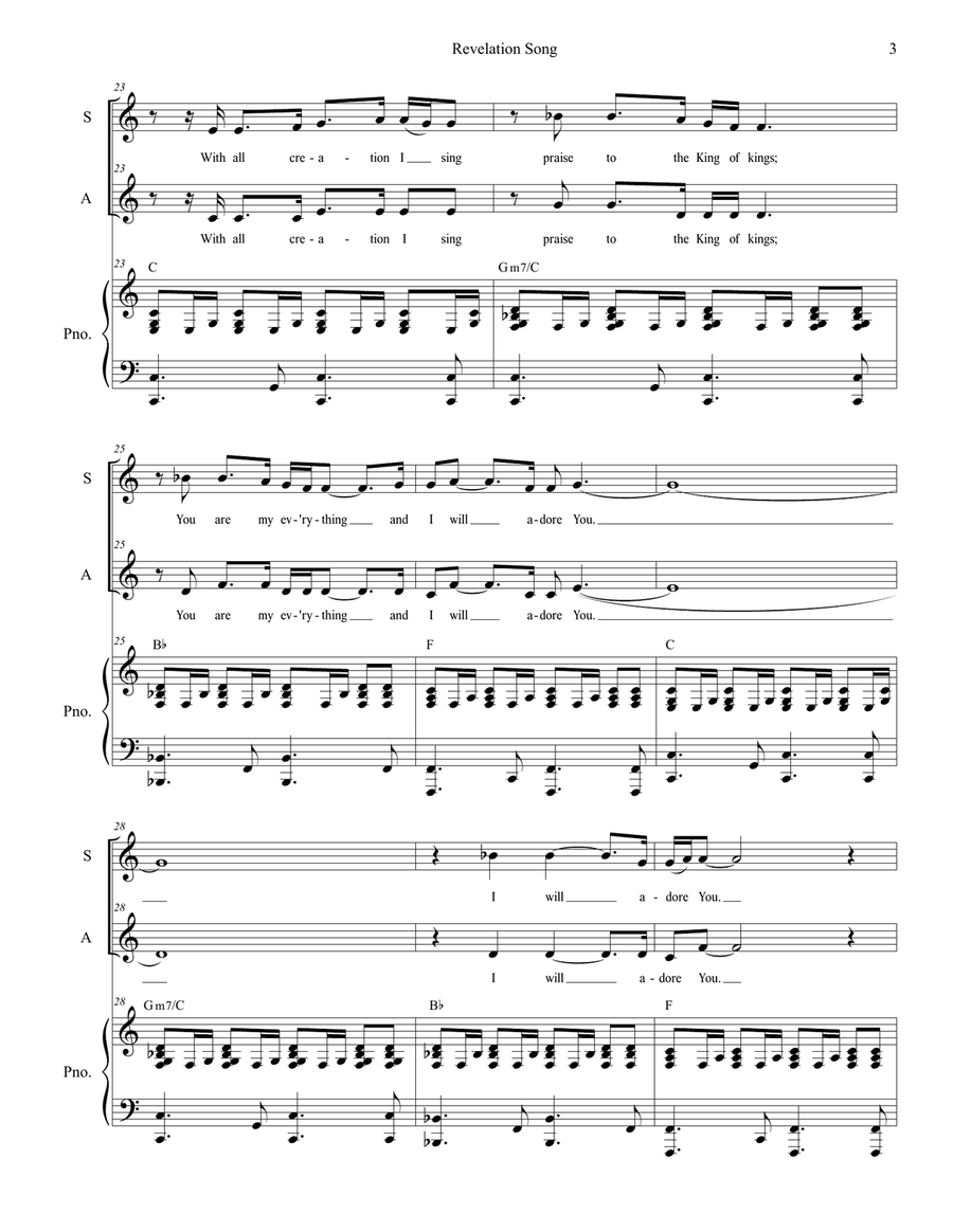 Revelation Song Vocal Duet scores gallery preview page 3