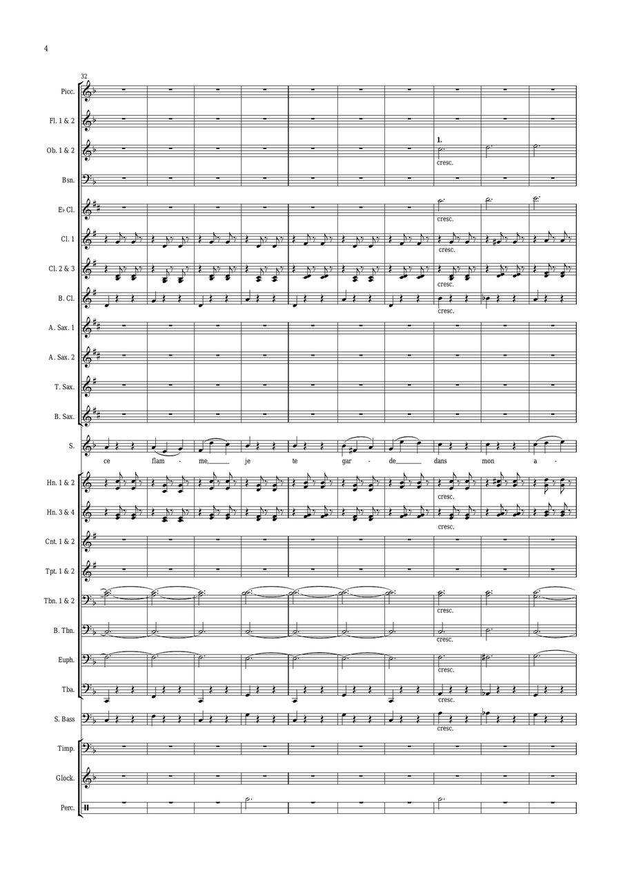 Ah! Je veux vivre (from Romeo and Juliet) arranged for soprano solo and concert band Concert Band scores gallery preview page 4