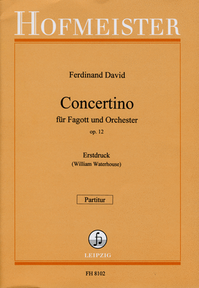 Book cover for Concertino fur Fagott und Orchester op. 12 / Partitur