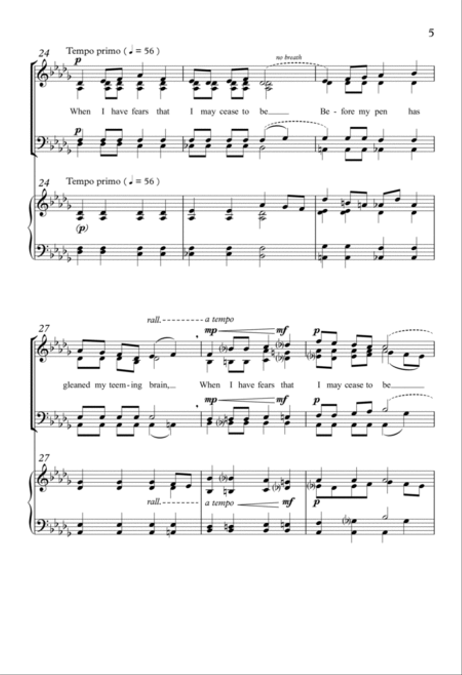 That I Shall Never Look Upon Thee More 4-Part scores gallery preview page 3