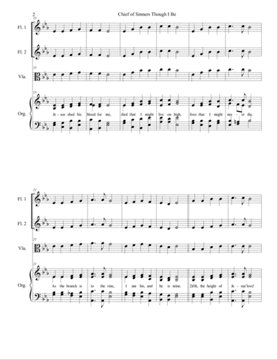 Chief of Sinners Though I Be, Hymn Setting Unison Choir scores gallery preview page 3