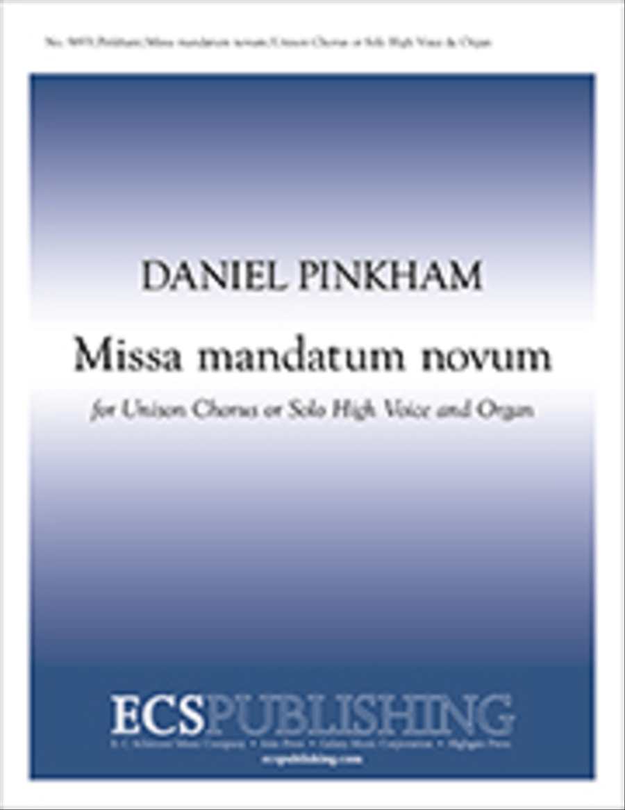 Missa mandatum novum Missa mandatum novum Unison Choir scores gallery preview page 1