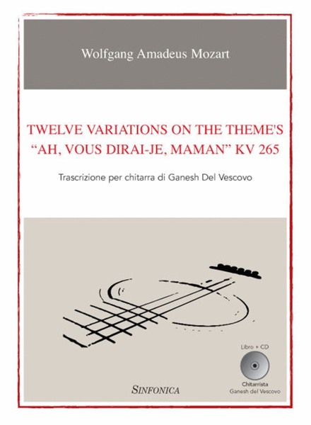 12 Variations On Theme Ah, Vous Dirai-Je, Maman by Wolfgang Amadeus Mozart Acoustic Guitar - Sheet Music