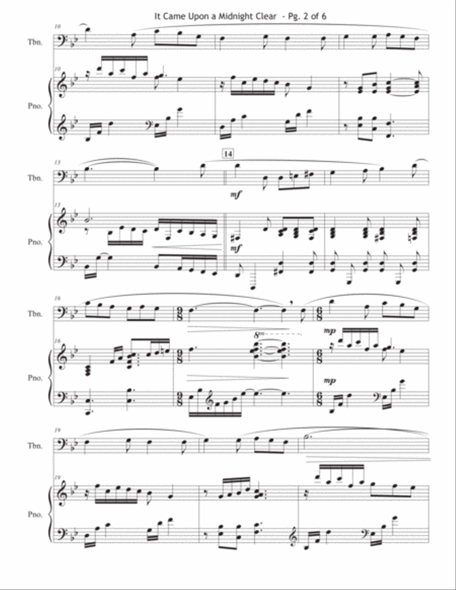 It Came Upon a Midnight Clear - Trombone Solo Piano scores gallery preview page 3
