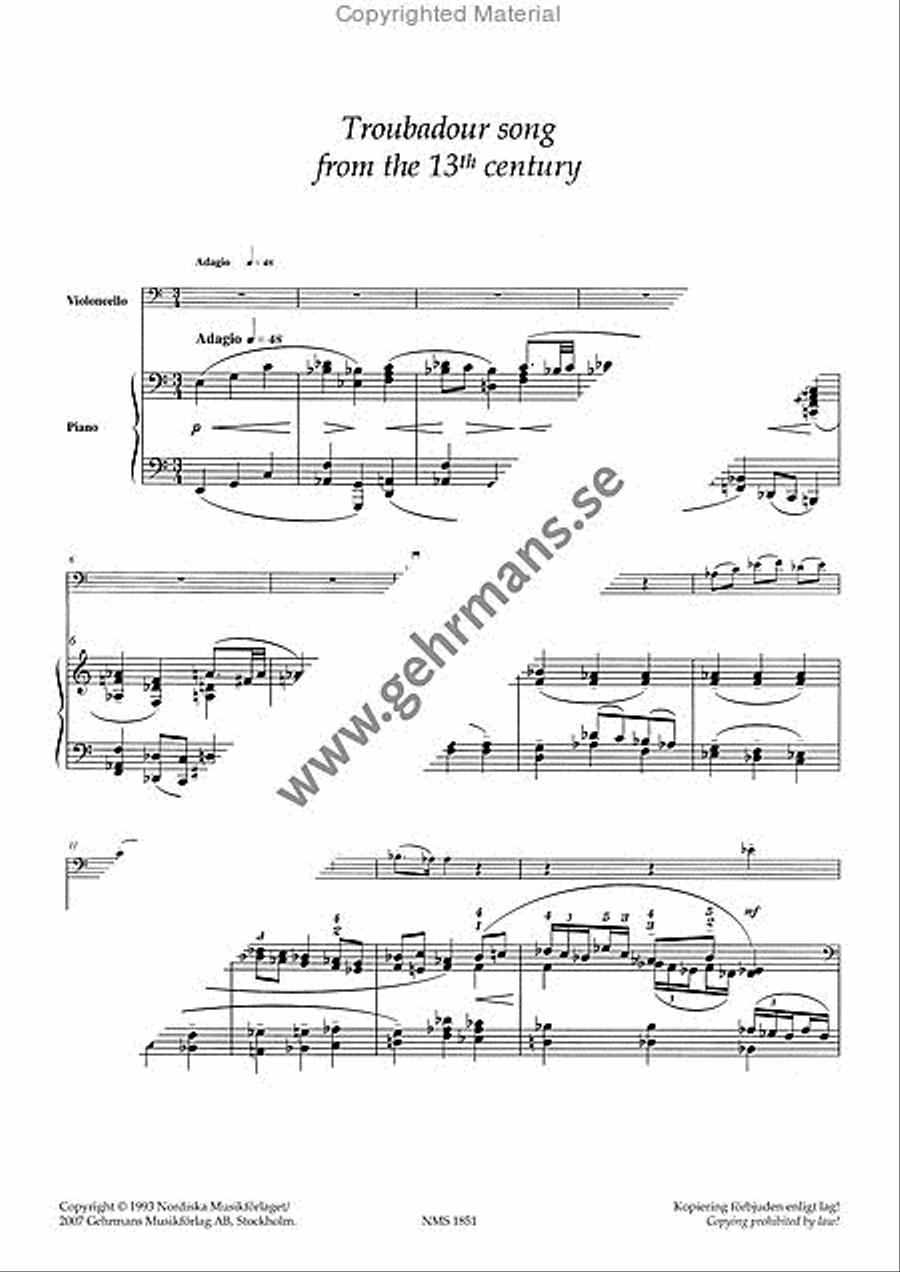 Troubadour Song Troubadour Song Piano scores gallery preview page 2