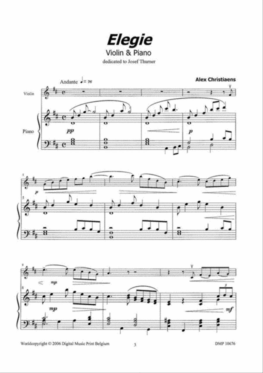 Elegie Violin Solo scores gallery preview page 2