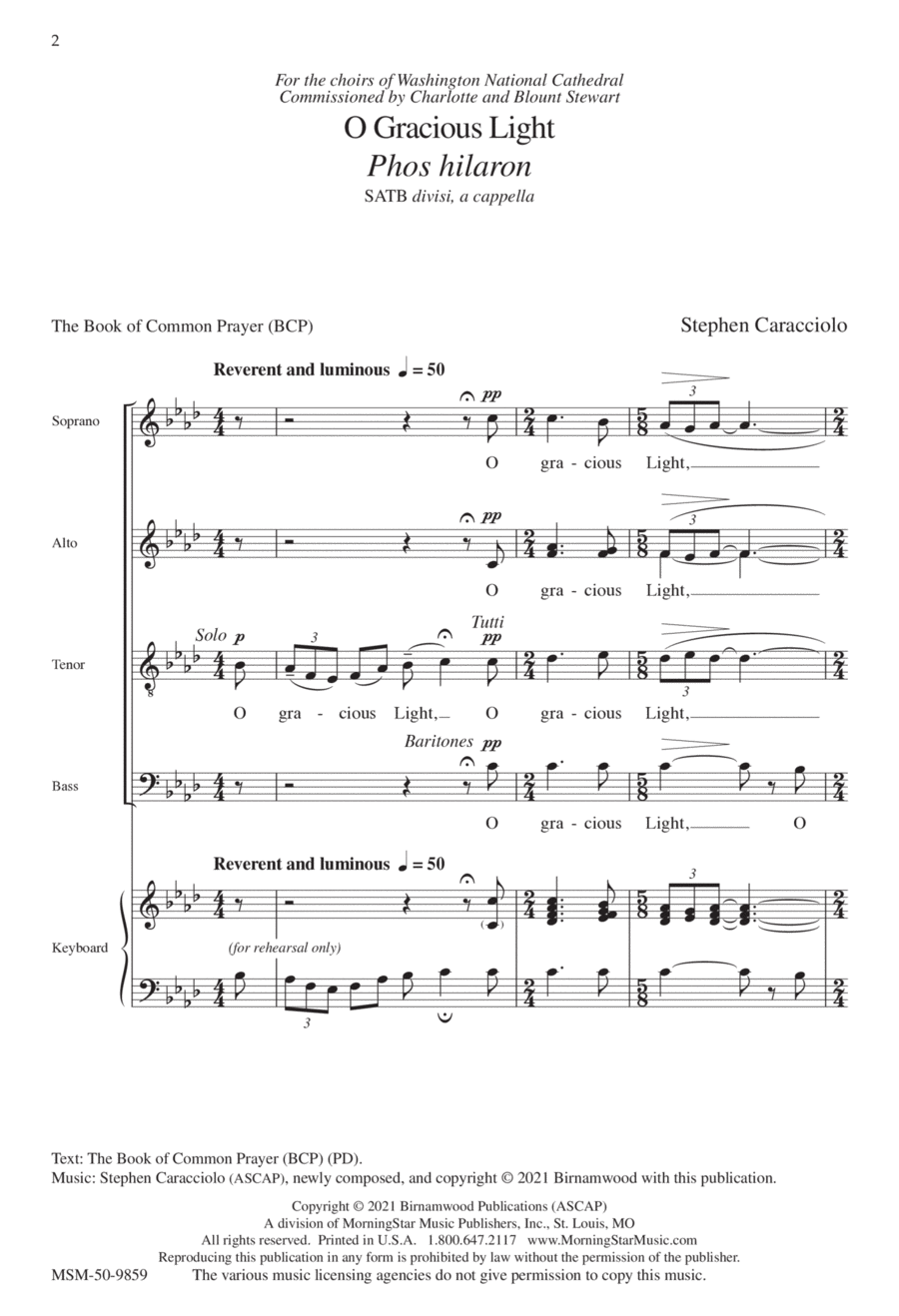 O Gracious Light O Gracious Light Divisi scores gallery preview page 1