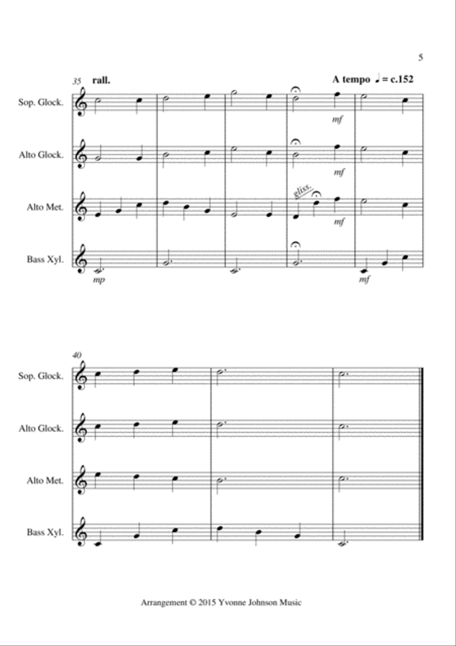 I Saw Three Ships - For Orff Ensemble Percussion Ensemble scores gallery preview page 5