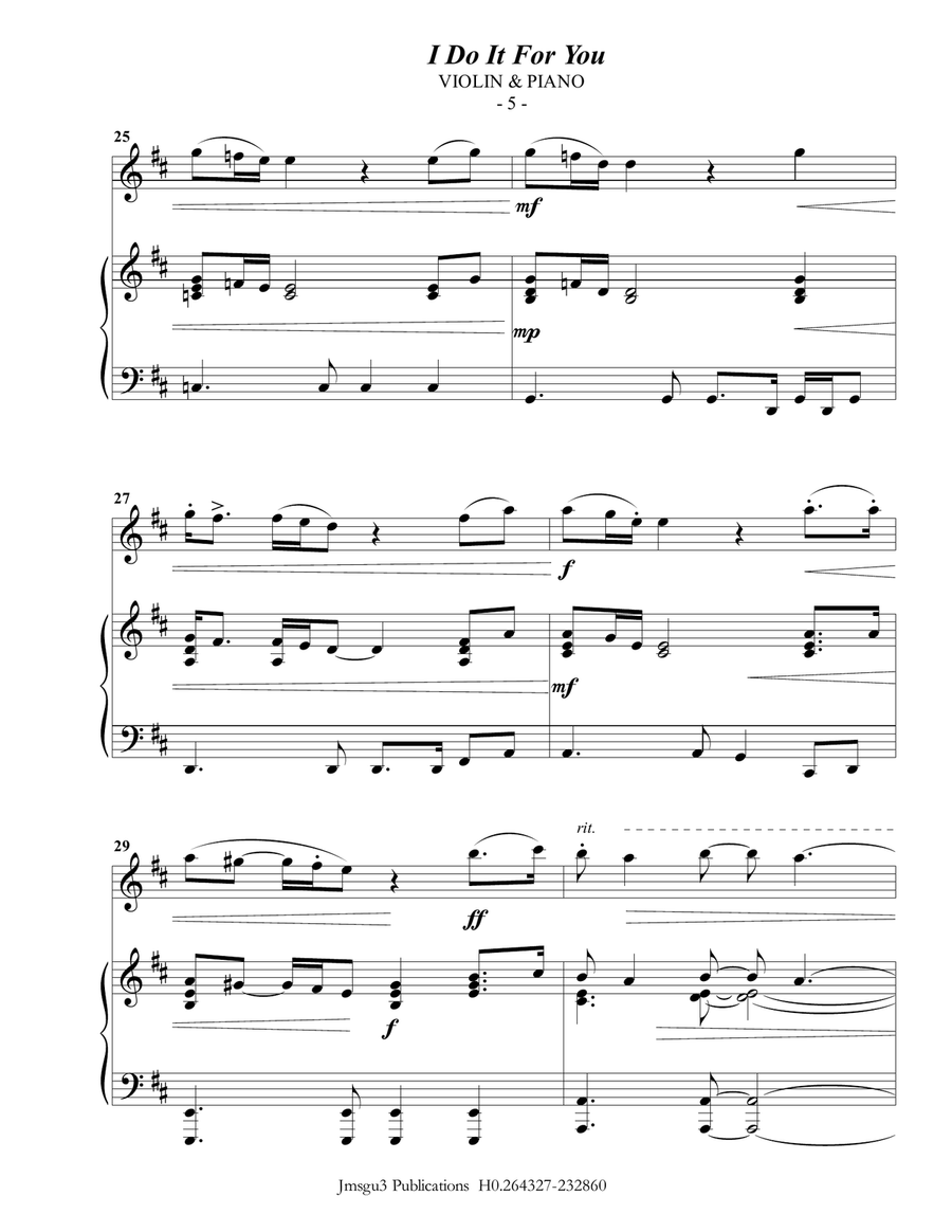 (Everything I Do) I Do It For You Violin Solo scores gallery preview page 5