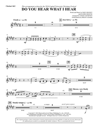Do You Hear What I Hear (arr. Craig Courtney) - Bb Clarinet 1 & 2