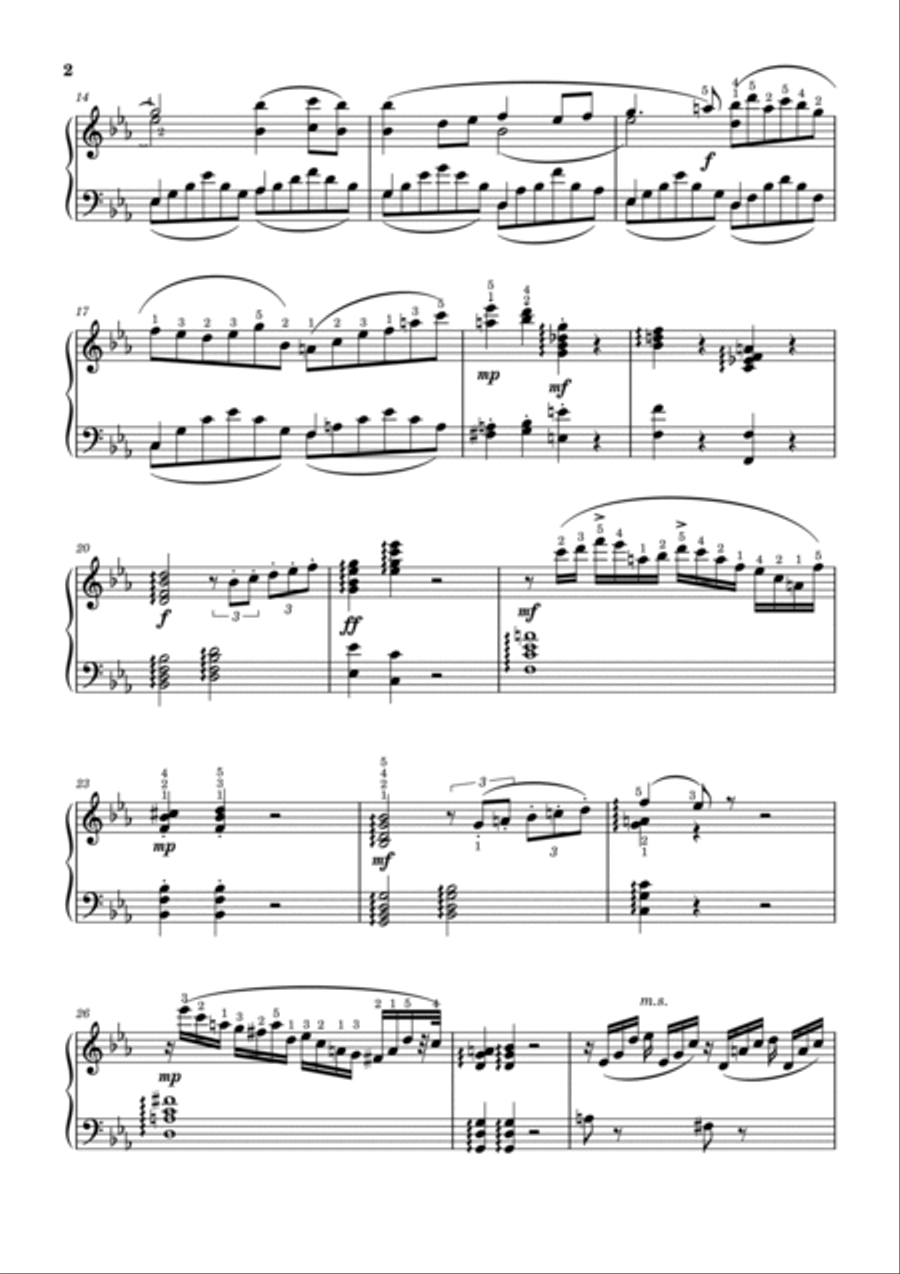 Nocturne in Eb Major – Mikhail Glinka - Original With Fingered - For Piano Solo Piano Solo scores gallery preview page 2