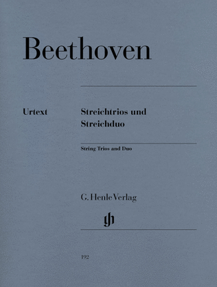 Book cover for String Trios Op. 3, 8, and 9 and String Duo WoO 32