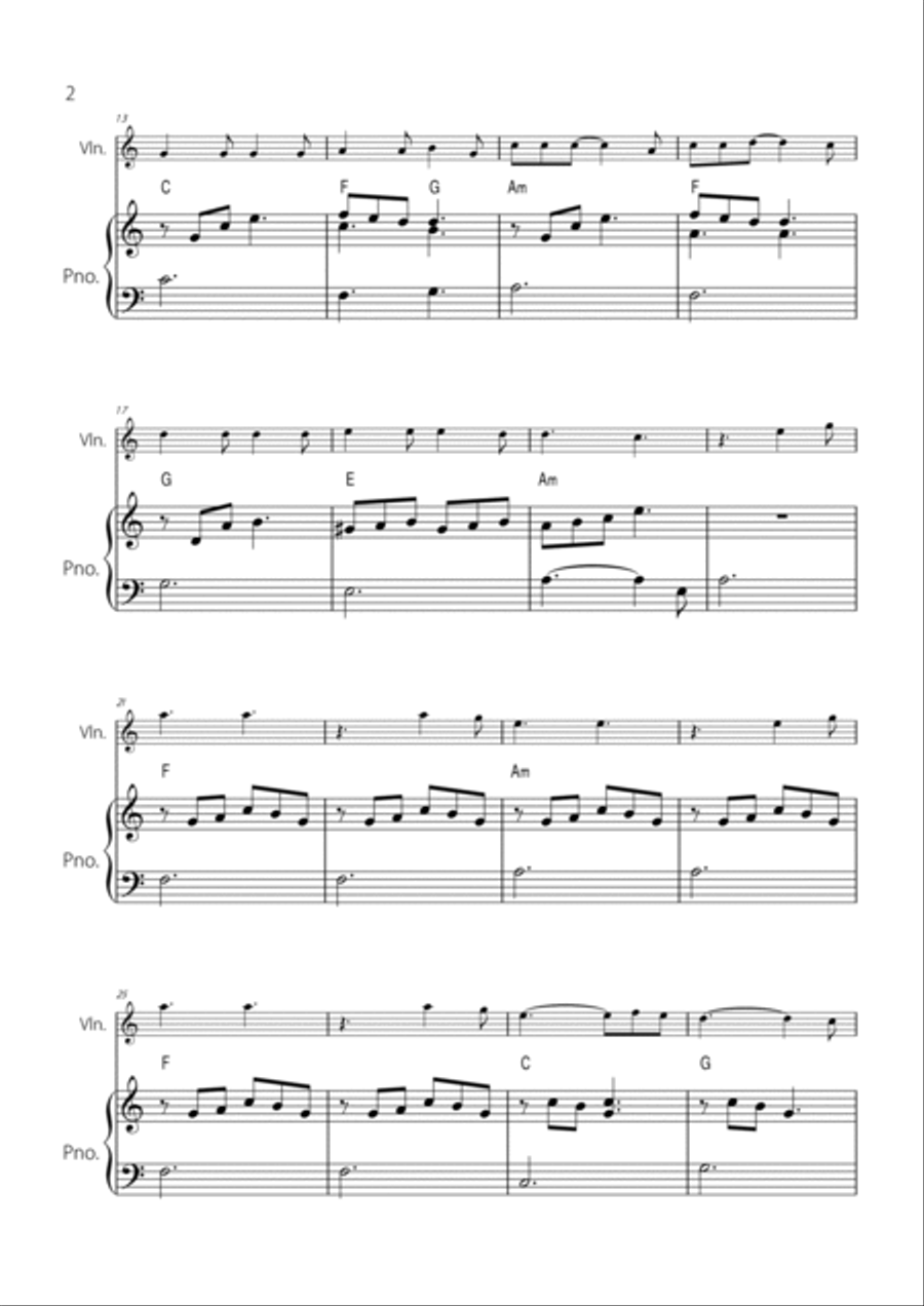 Hallelujah Violin Solo scores gallery preview page 2