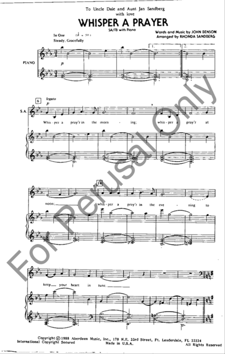 Whisper A Prayer 4-Part scores gallery preview page 2