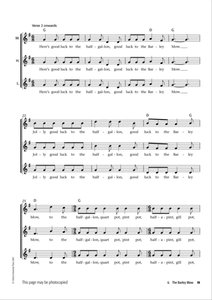 Folk Voiceworks Unison Choir scores gallery preview page 6