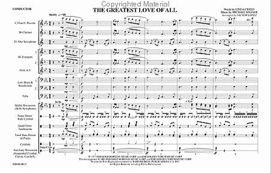 The Greatest Love of All Marching Band scores gallery preview page 2