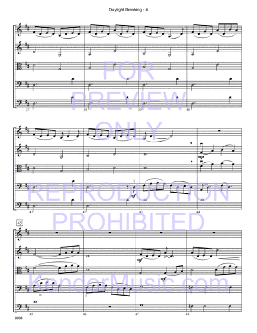 Daylight Breaking by Deborah Baker Monday String Orchestra - Sheet Music page 5