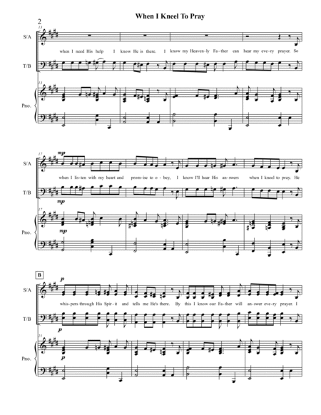 When I Kneel To Pray - SATB Choir image number null