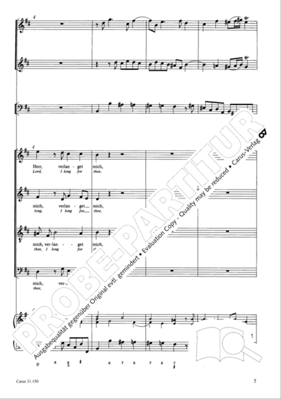 O my Lord, I long for thee (Nach dir, Herr, verlanget mich) 4-Part scores gallery preview page 8