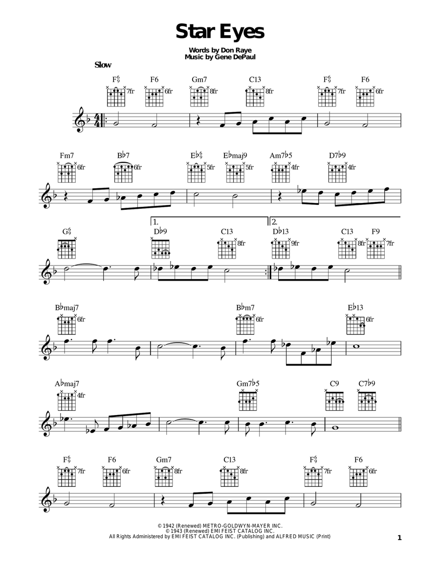 Star Eyes Electric Guitar scores gallery preview page 1