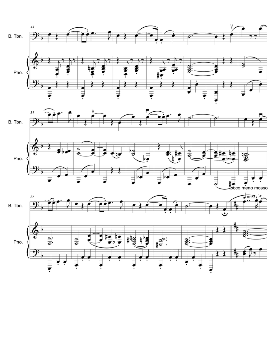 Liebesleid [Love's Sorrow] arranged for Bass Trombone and piano Bass Trombone scores gallery preview page 6