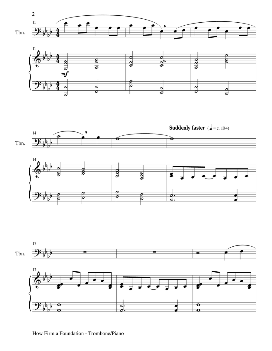 3 HYMNS OF ASSURANCE (for Trombone and Piano with Score/Parts) Piano scores gallery preview page 3