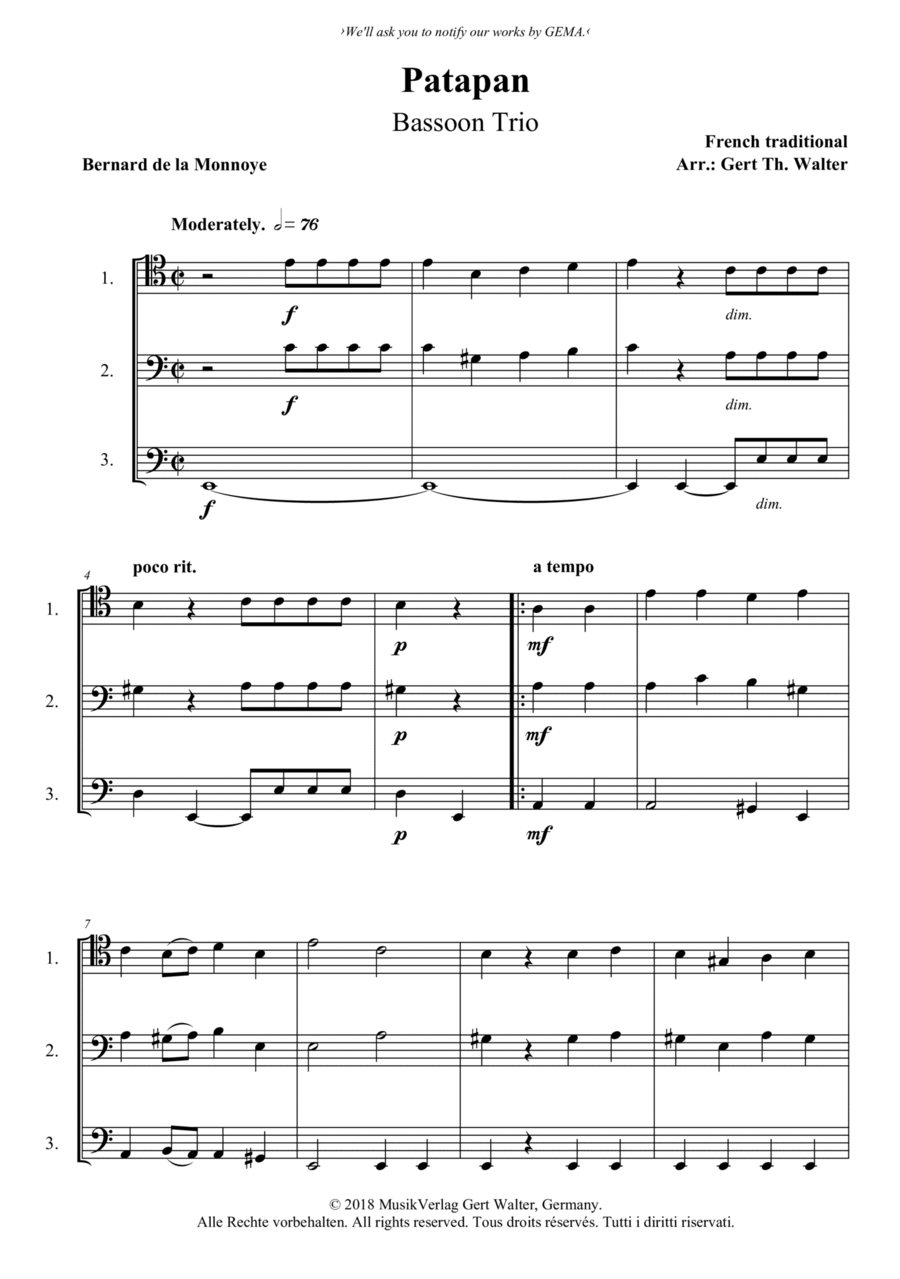 Patapan Woodwind Trio scores gallery preview page 1
