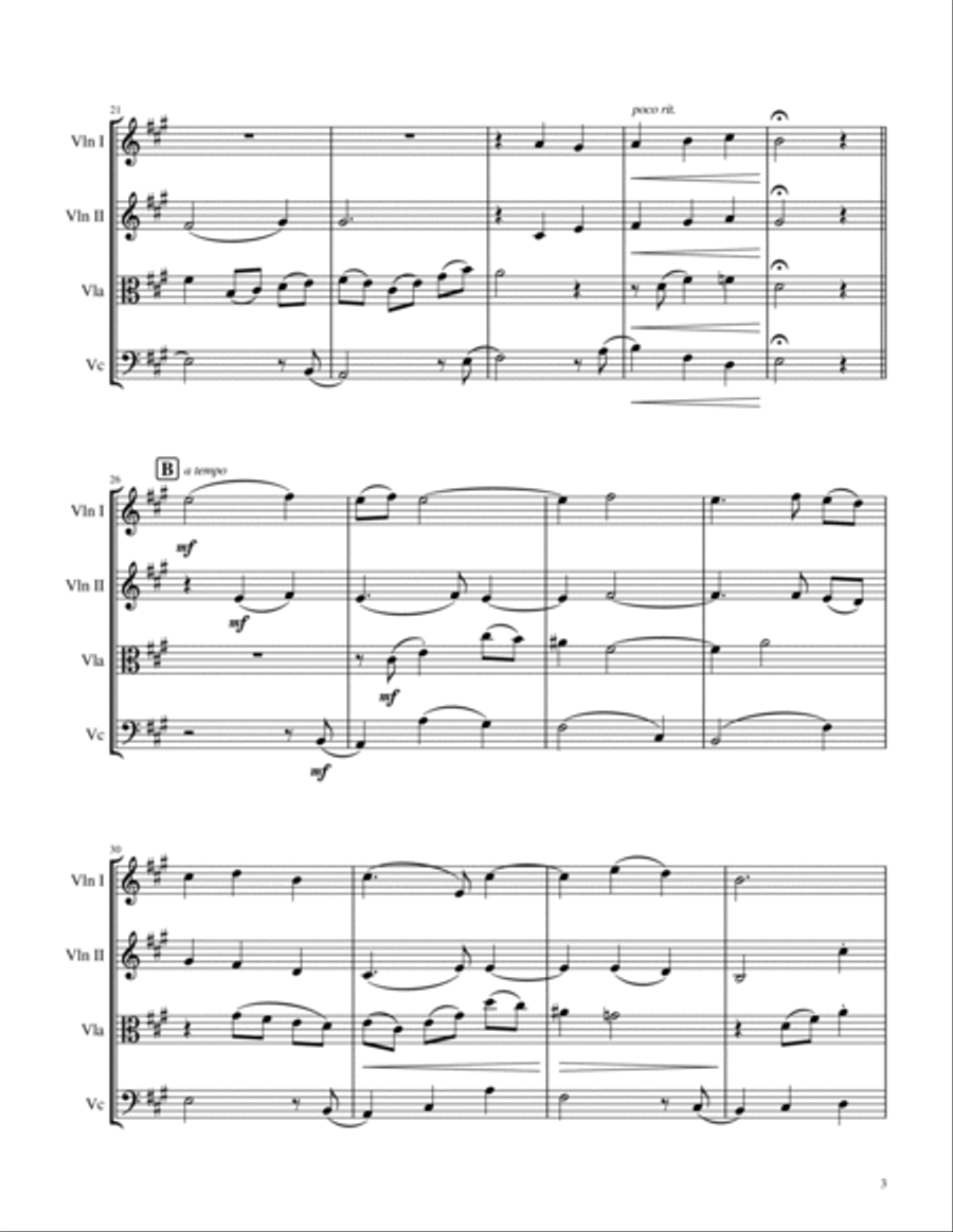 The Christmas Waltz String Quartet scores gallery preview page 3