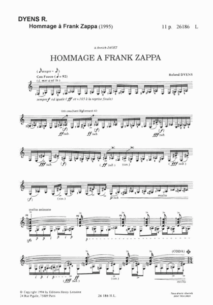 Hommage A Franck Zappa