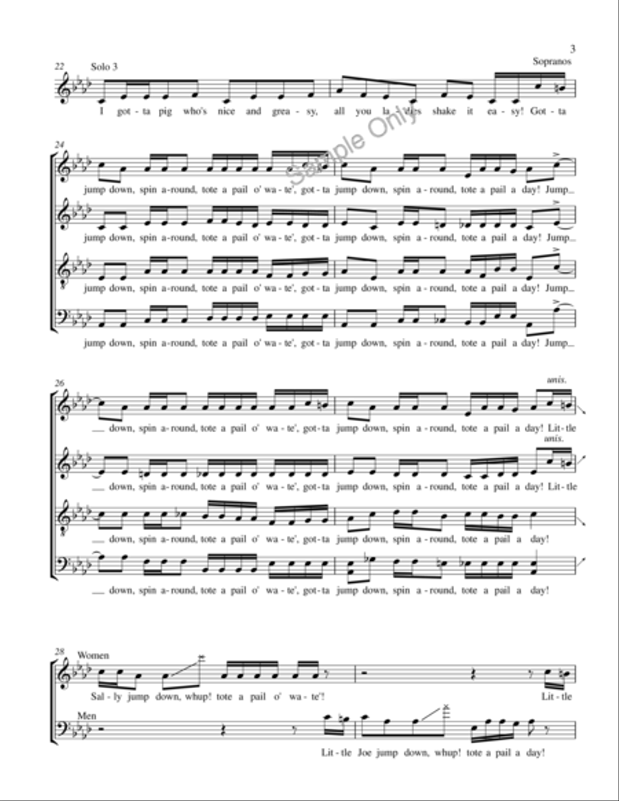 Jump Down Spin Around 4-Part scores gallery preview page 4