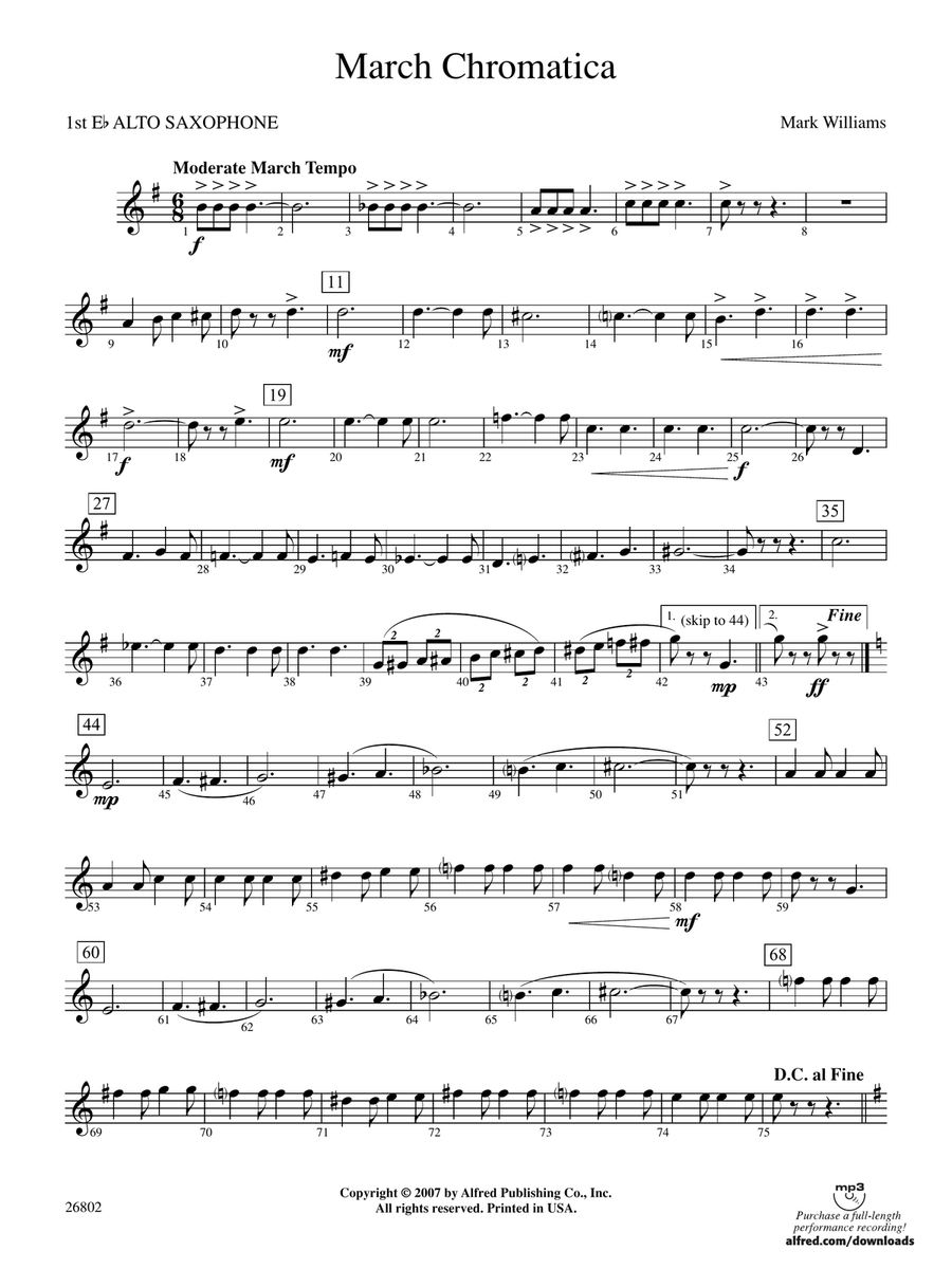 March Chromatica: E-flat Alto Saxophone