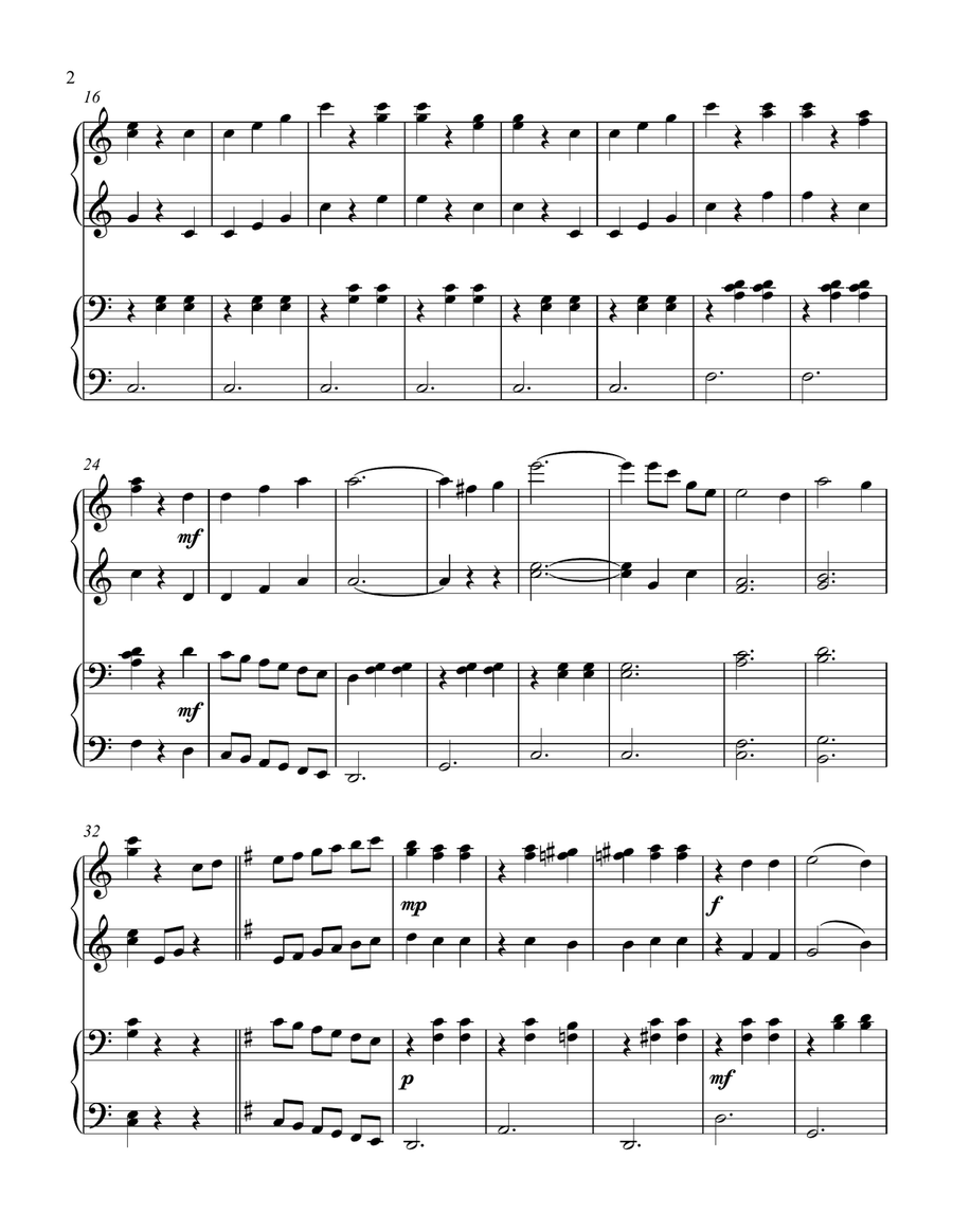 The Blue Danube (1 piano, 4 hand duet) Piano Method scores gallery preview page 3