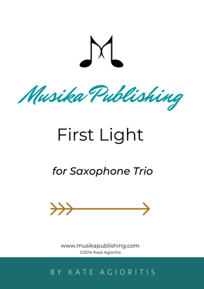 Book cover for First Light - Saxophone Trio