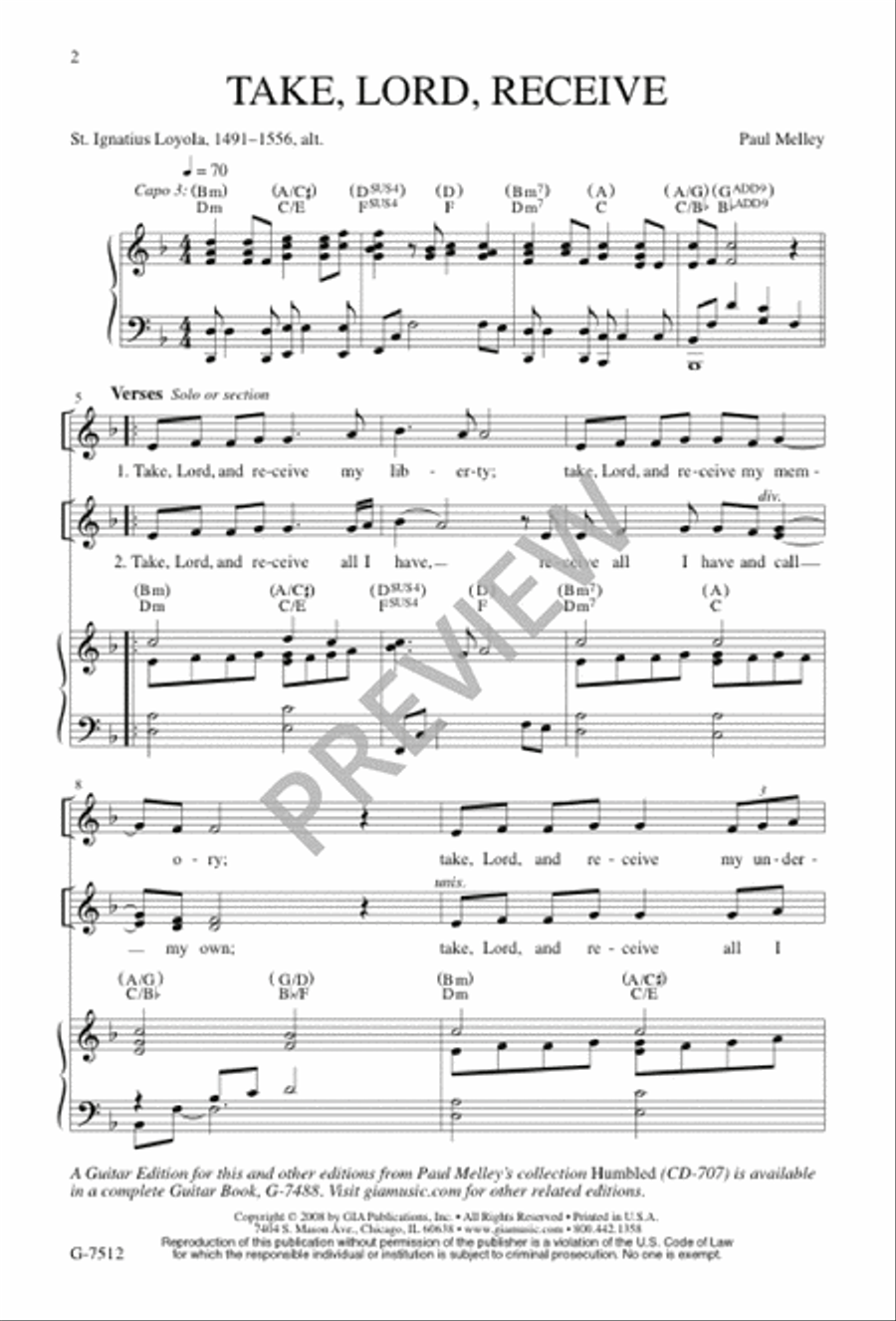 Take, Lord, Receive 2-Part scores gallery preview page 2