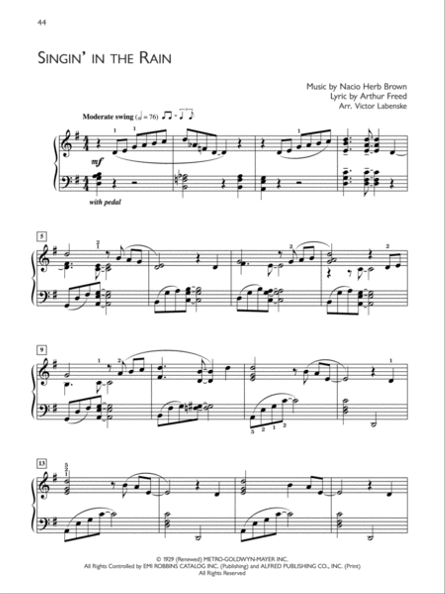 Popular Performer Movies Piano Solo scores gallery preview page 5