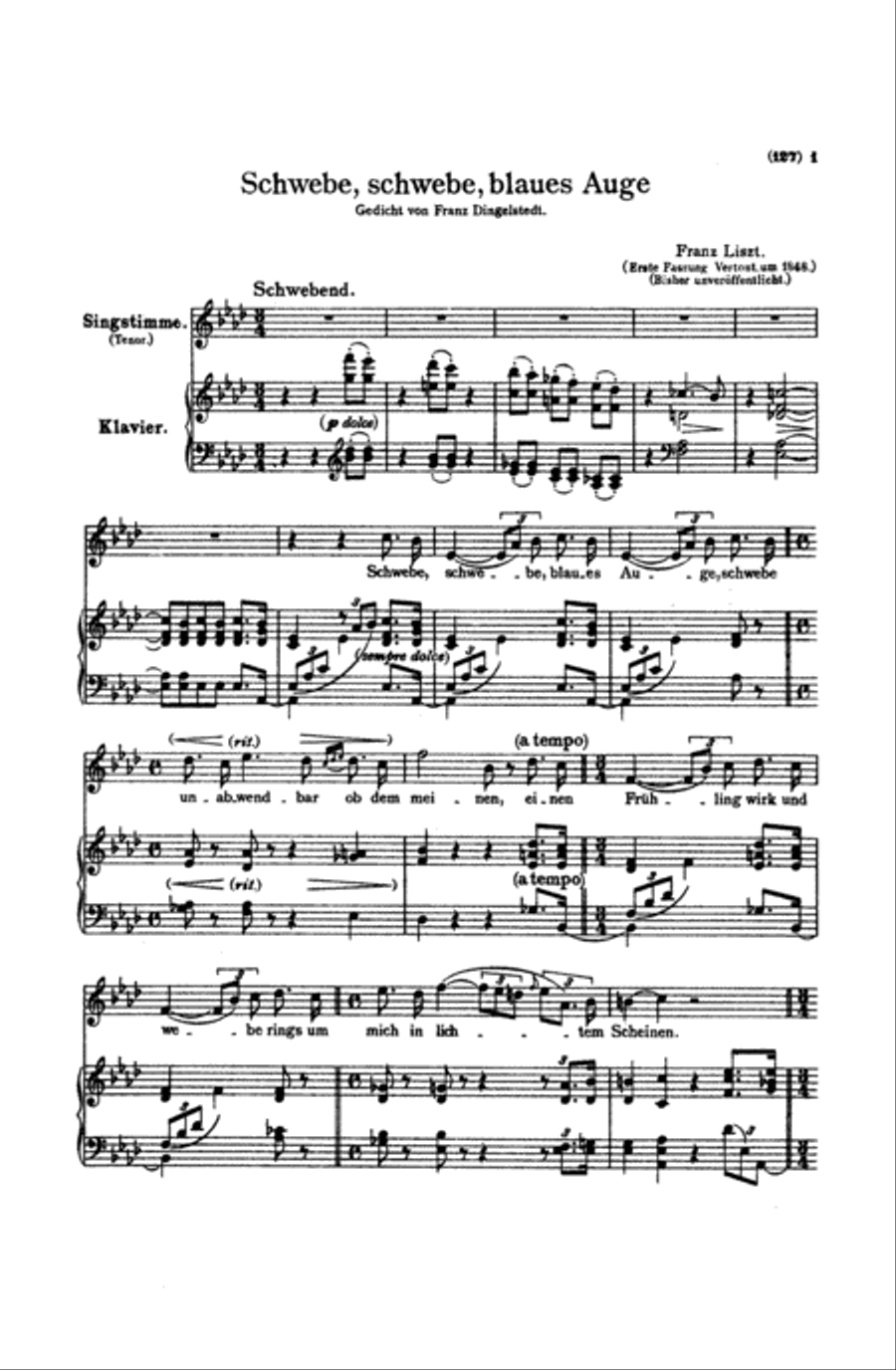 Liszt: Songs, Volume II, Nos. 14-25 (Italian or German) Voice scores gallery preview page 1