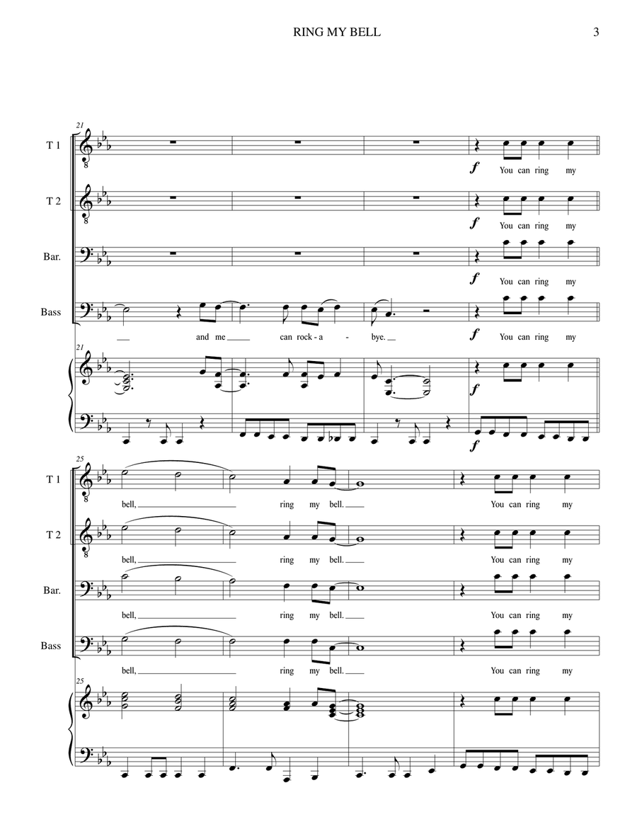 Ring My Bell Ring My Bell TTBB scores gallery preview page 3