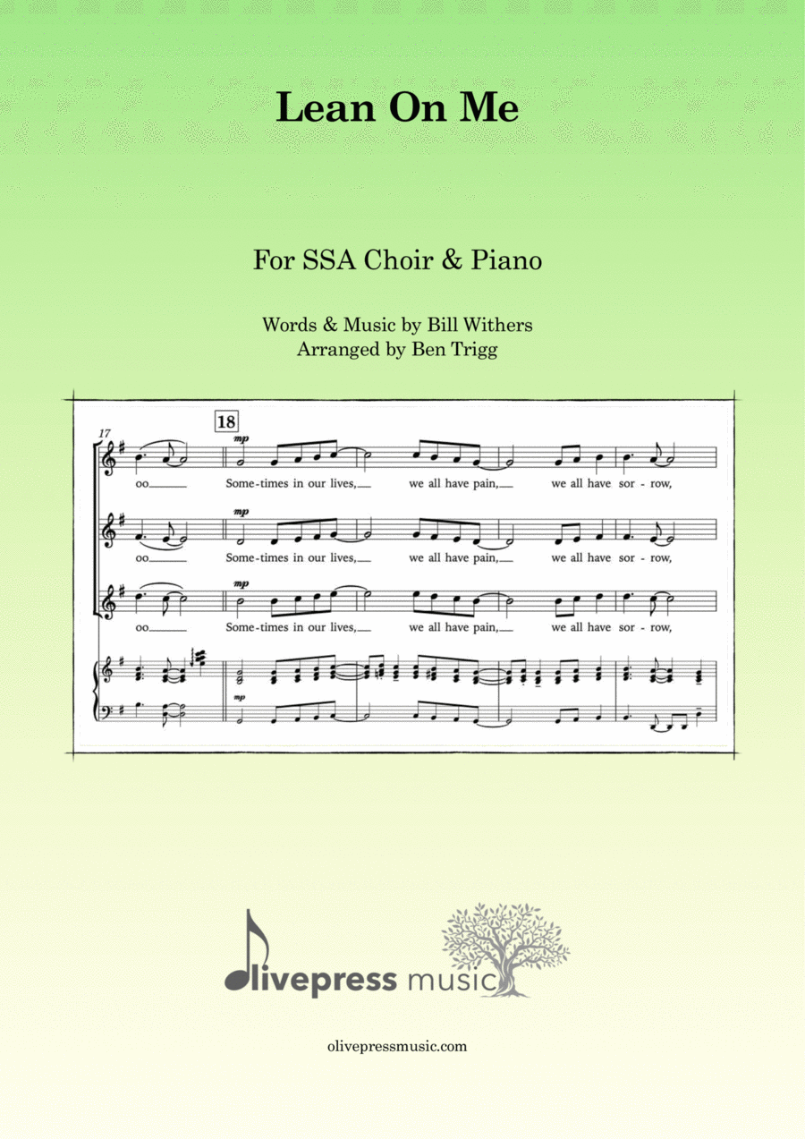 Lean On Me SSA scores gallery preview page 1