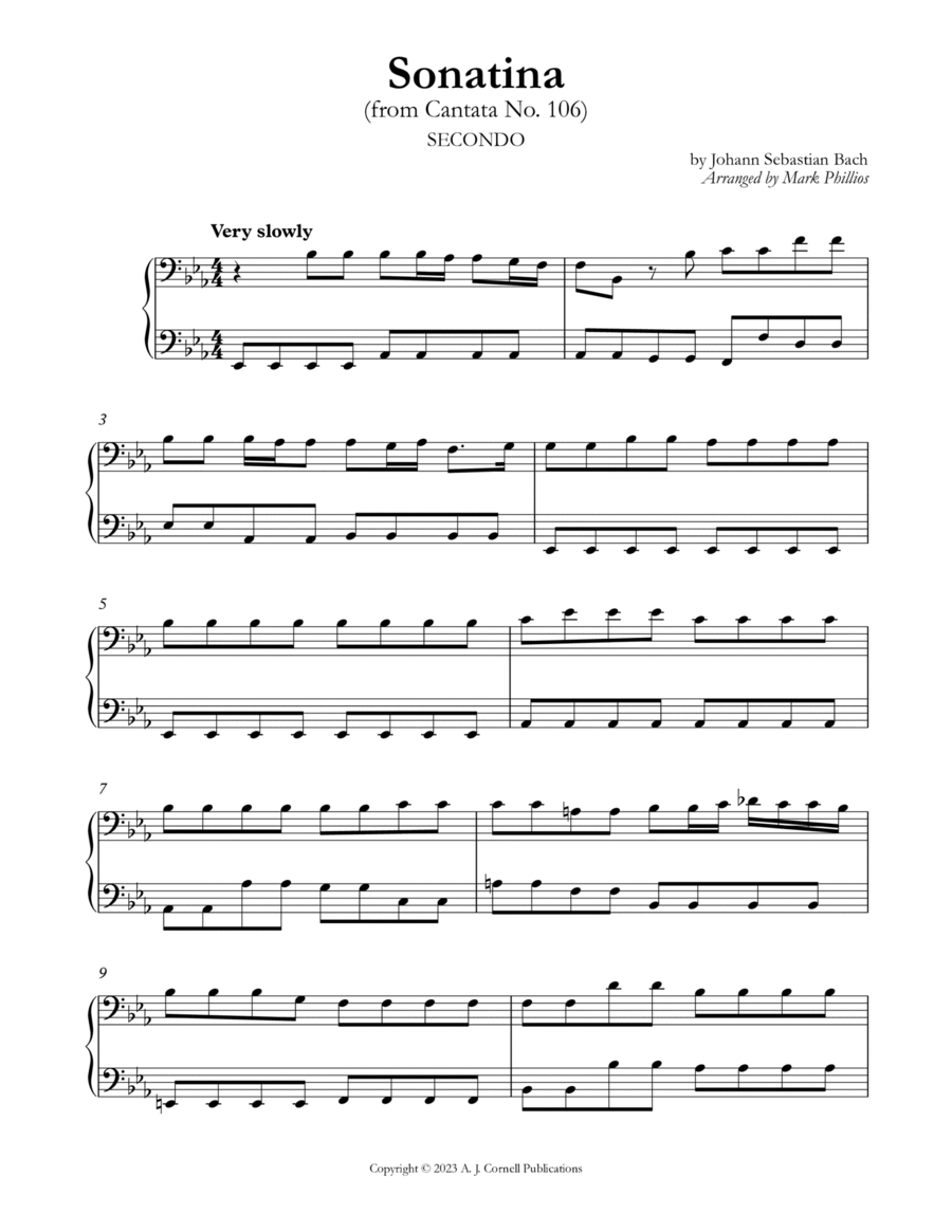 Sonatina (from Cantata No.106) Set of Parts scores gallery preview page 1