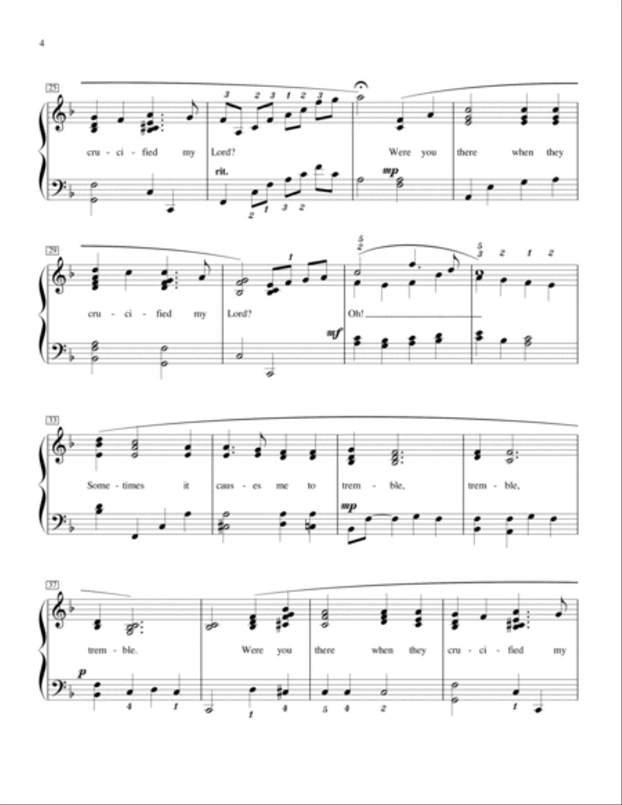 Easter Medley (The Old Rugged Cross, Were you There, Low In The Grave He Lay) Piano Method scores gallery preview page 4