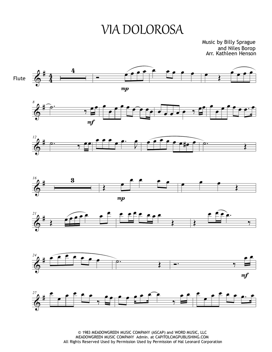 Via Dolorosa Flute Solo scores gallery preview page 1